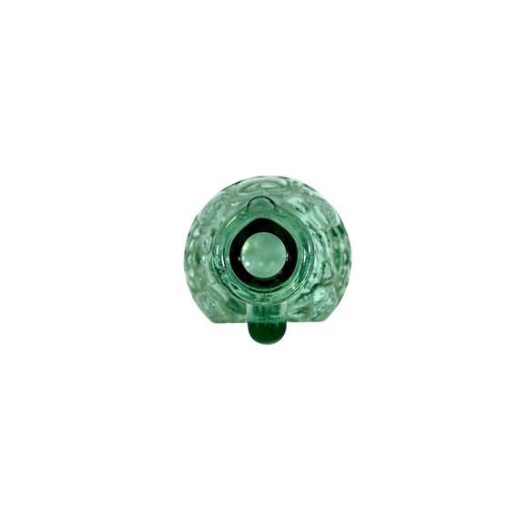 Vintage Oil Decanter - Green Glass Bottle - Fruit Basket Design - W/ Pour Spout - Picture 8 of 8